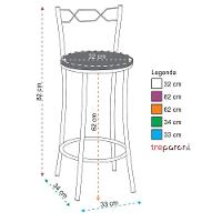 Kit 2 Banquetas Cromadas Assento Espuma D15 Treparoni Preto