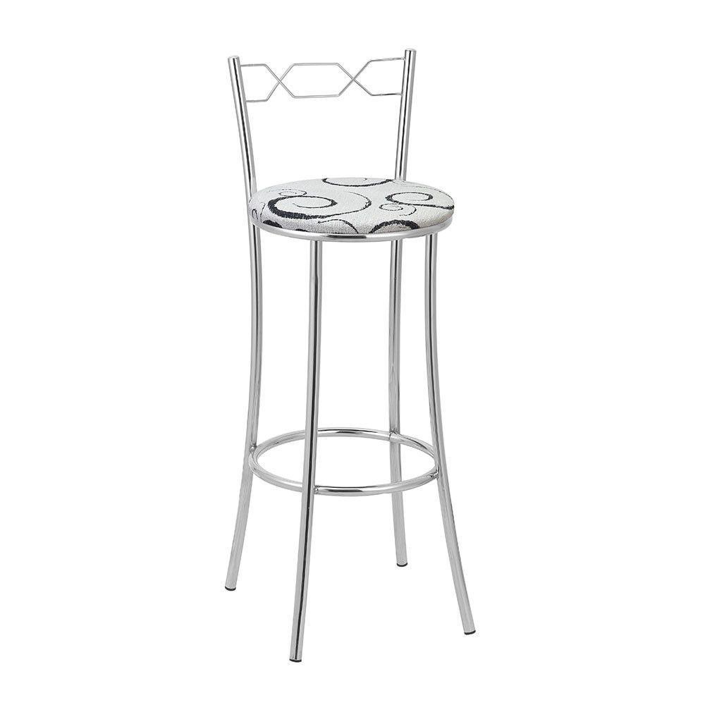 Kit 2 Banquetas Cromadas Assento Espuma D15 Treparoni Branco - 1