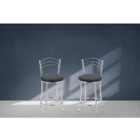 Kit 2 Banquetas Baixas Com Encosto Treparoni Preto - 1