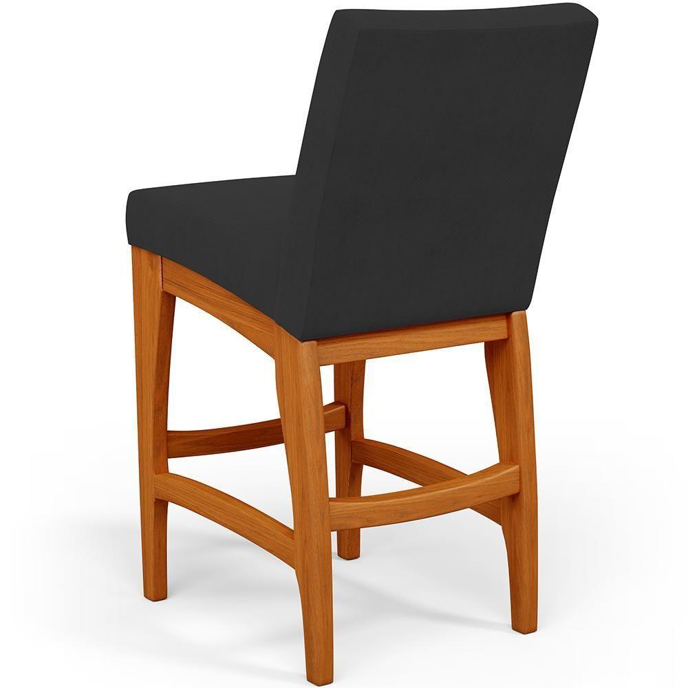 Kit 02 Banquetas Baixa Cozinha Bancada L02 Preto - 2