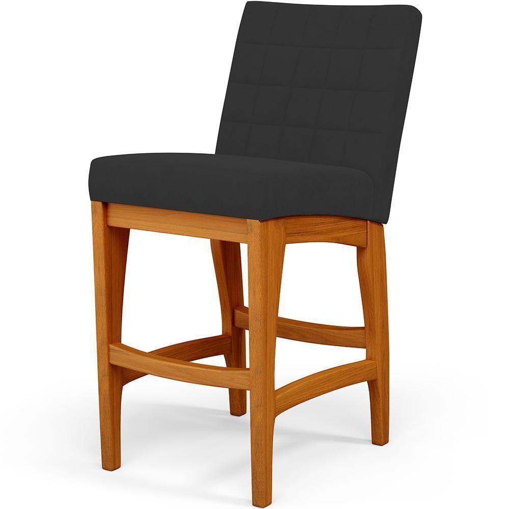 Kit 02 Banquetas Baixa Cozinha Bancada L02 Preto - 8