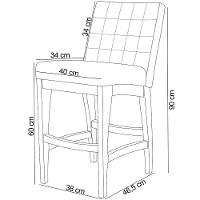 Kit 02 Banquetas Baixa Cozinha Bancada L02 Preto - 5