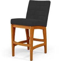 Kit 02 Banquetas Baixa Cozinha Bancada L02 Preto - 8