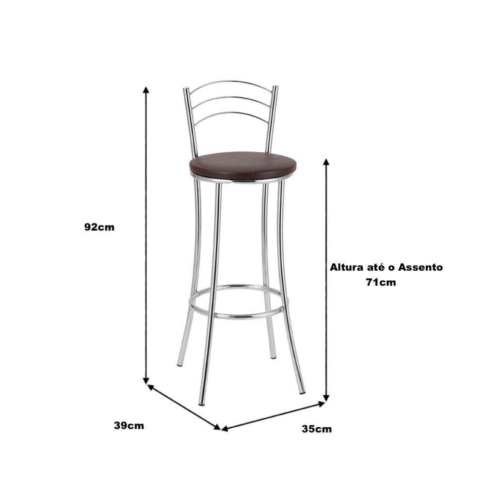 Kit 2 Banquetas Com Encosto Treparoni Marrom - 2