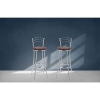 Kit 2 Banquetas Com Encosto Treparoni Marrom - 1