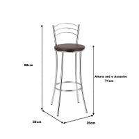 Kit 2 Banquetas Com Encosto Treparoni Marrom