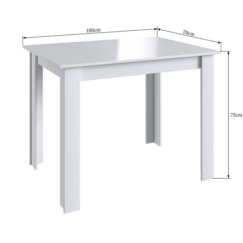 Conjunto Mesa Fixa 4 Banquetas Baixas Móveis Canção Branco - 3