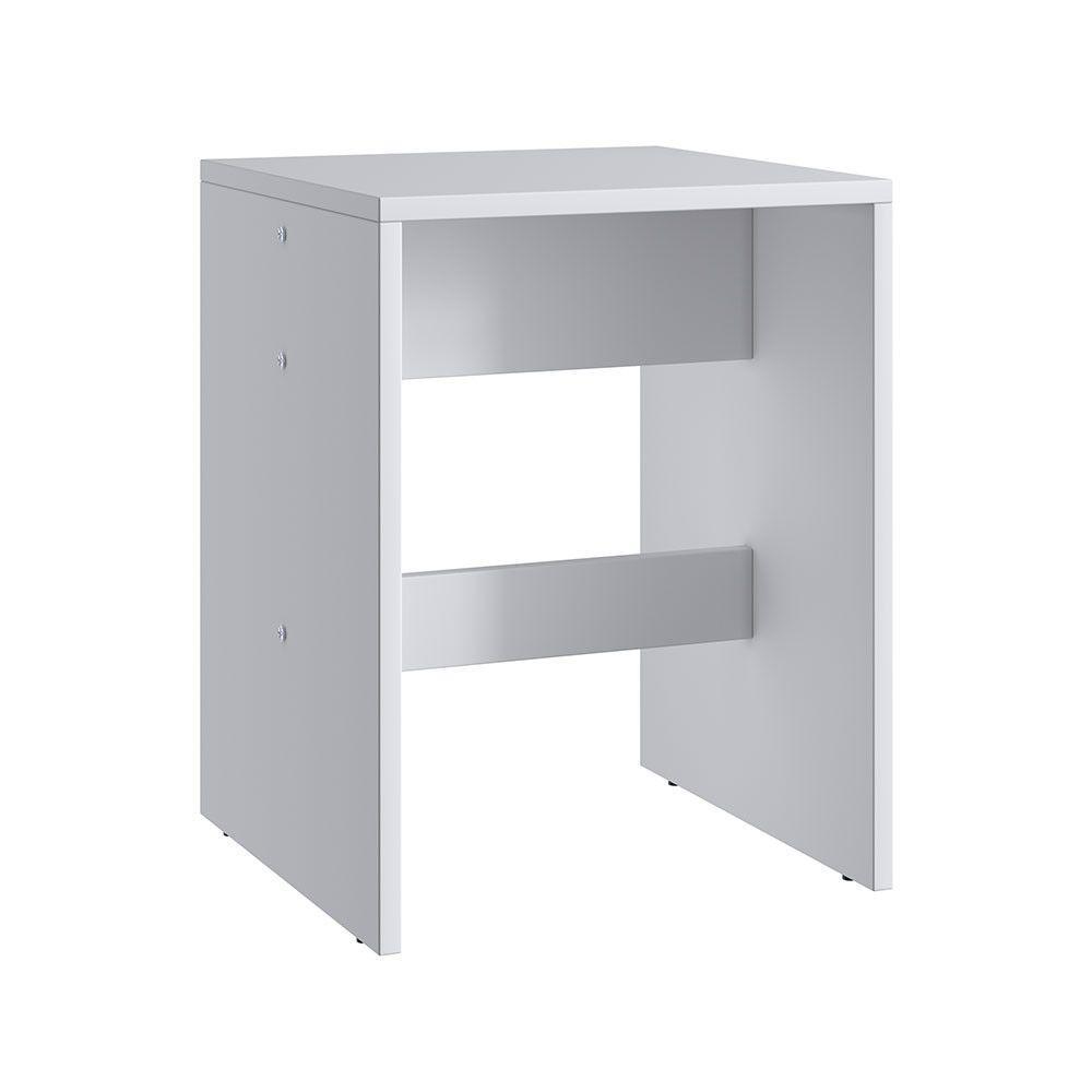 Conjunto Mesa Fixa 4 Banquetas Baixas Móveis Canção Branco - 5