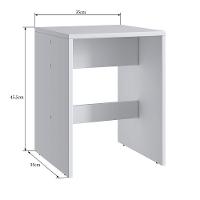 Conjunto Mesa Fixa 4 Banquetas Baixas Móveis Canção Branco - 2