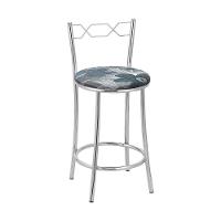 Kit 2 Banquetas Cromadas Assento Espuma D15 Treparoni Azul - 1