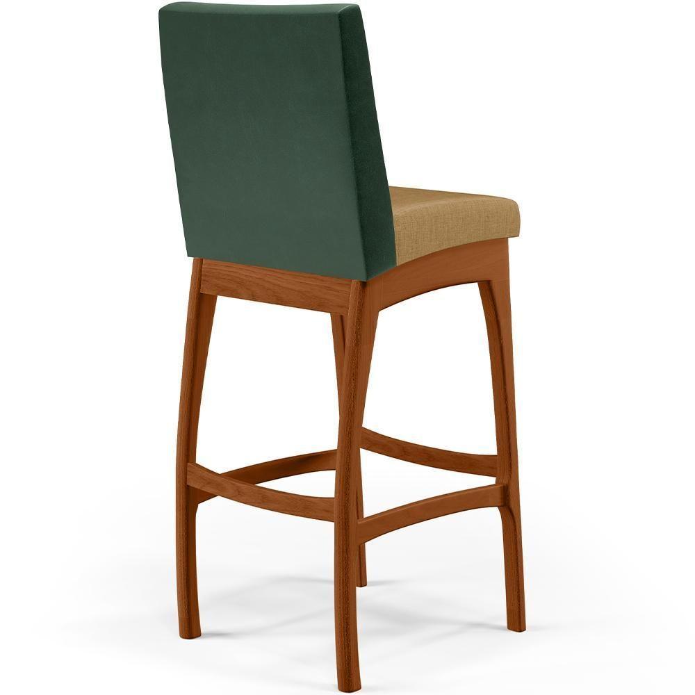 Kit 05 Banquetas Altas B04 Verde Musgo Bege Escuro - 2