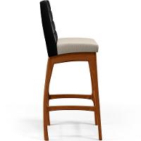 Kit 03 Banquetas Altas Cozinha B04 Preto Cru - 6