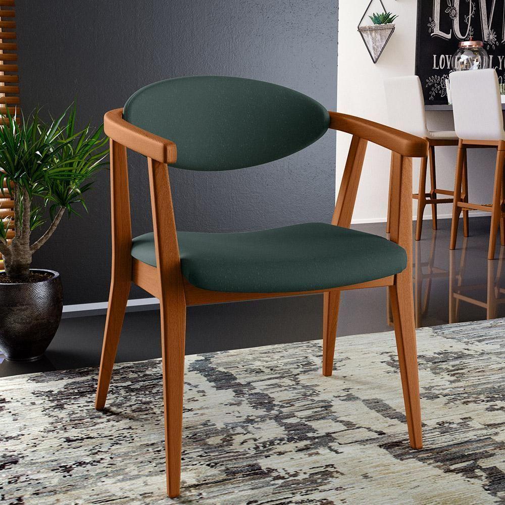 Kit 02 Poltronas Cecília B04 Linho Verde Musgo - 9