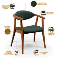 Kit 02 Poltronas Cecília B04 Linho Verde Musgo - 3