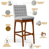 Banqueta Alta Para Cozinha B04 Cinza - 6