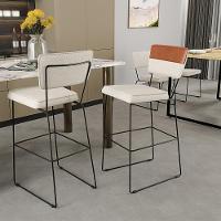 Banqueta Alta De Jantar Allana L02 Faixa Camel Champagne - 6