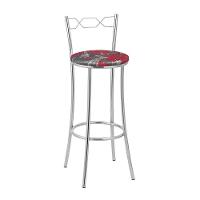 Kit 2 Banquetas Cromadas Espuma D15 Treparoni Vermelho - 1