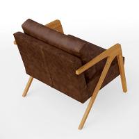 Kit 03 Poltronas Com Estrutura Madeira L02 Marrom - 2