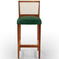 Kit 03 Banquetas Alta Cozinha Branco Zion L02 Verde Musgo