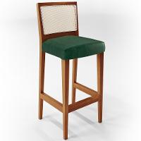 Kit 03 Banquetas Alta Cozinha Branco Zion L02 Verde Musgo - 7