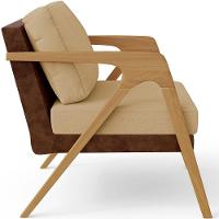 Poltrona Para Sala De Estar Pietra Marrom Linho Bege Escuro - 5