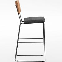 Kit 02 Banquetas Altas Allana L02 Whisky Linho Cinza Escuro