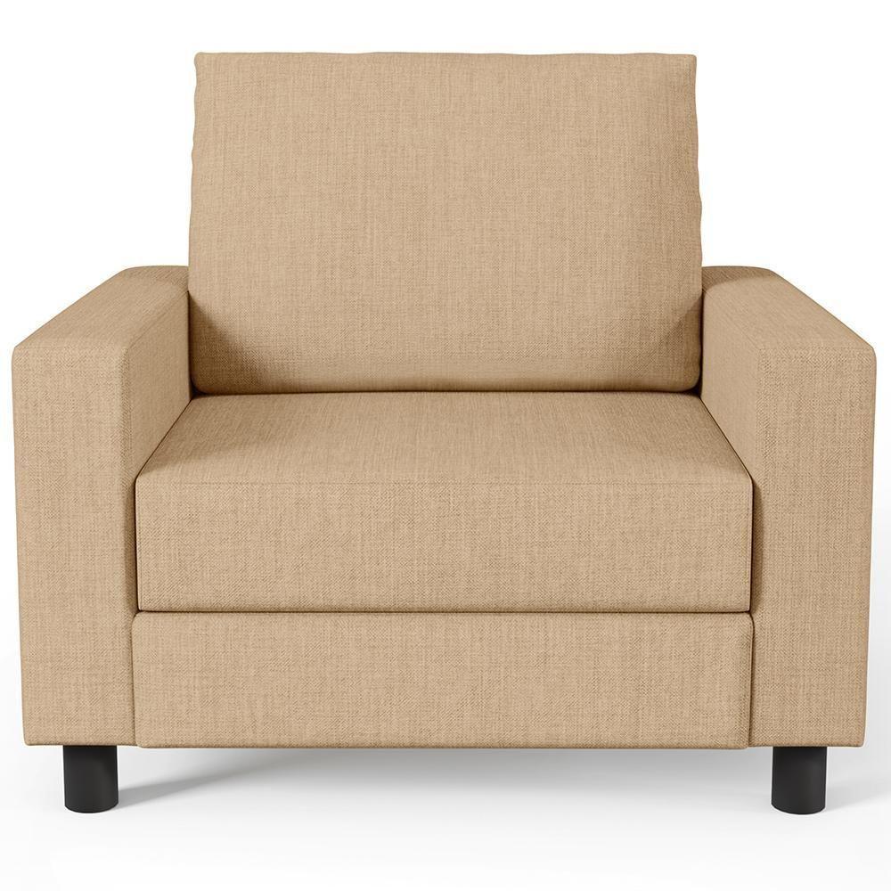 Kit 02 Poltronas Malta Linho Bege Escuro - 4