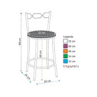 Kit 2 Banquetas Cromadas Assento Espuma D15 Treparoni Branco - 1