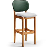 Kit 3 Banquetas Alta Betta Imbuia Facto Verde Linho Cinza - 7