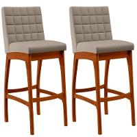 Kit 02 Banquetas Altas Para Cozinha B04 Bege - 1