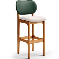 Kit 6 Banquetas Alta Betta Imbuia Facto Verde Linho Cru - 7