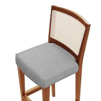 Kit 02 Banquetas Alta Branco Linho Cinza - 3