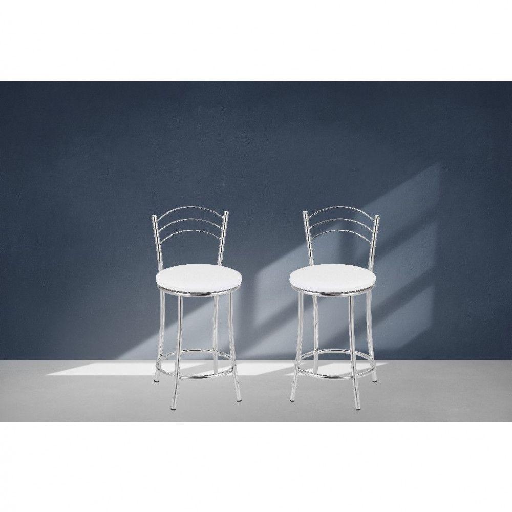 Kit 2 Banquetas Baixas Com Encosto Treparoni Branco - 1