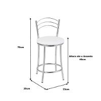 Kit 2 Banquetas Baixas Com Encosto Treparoni Branco - 2