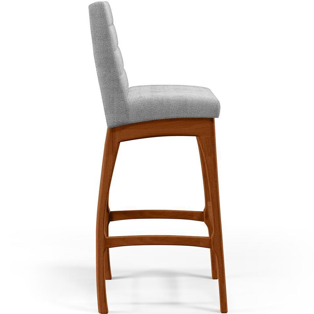 Kit 03 Banquetas Altas Cozinha B04 Bouclê Cinza - 4