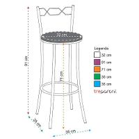 Kit 2 Banquetas Cromadas Assento Espuma D15 Treparoni Bege - 1