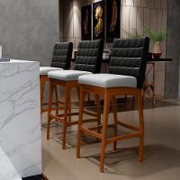 Banqueta Alta Para Cozinha B04 Preto Cinza - 8