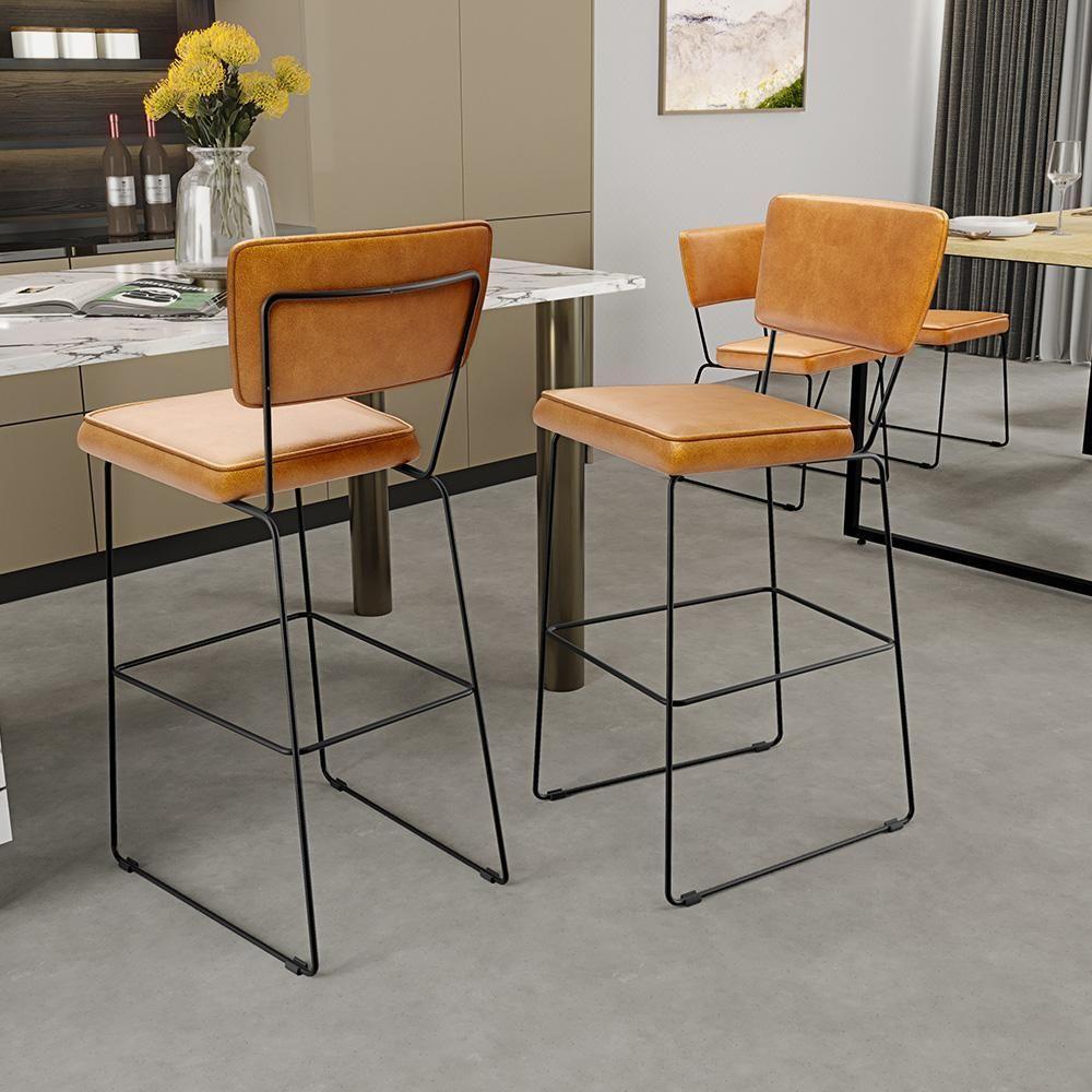 Kit 4 Banquetas Altas Base Em Aço Fixa Whisky - 9