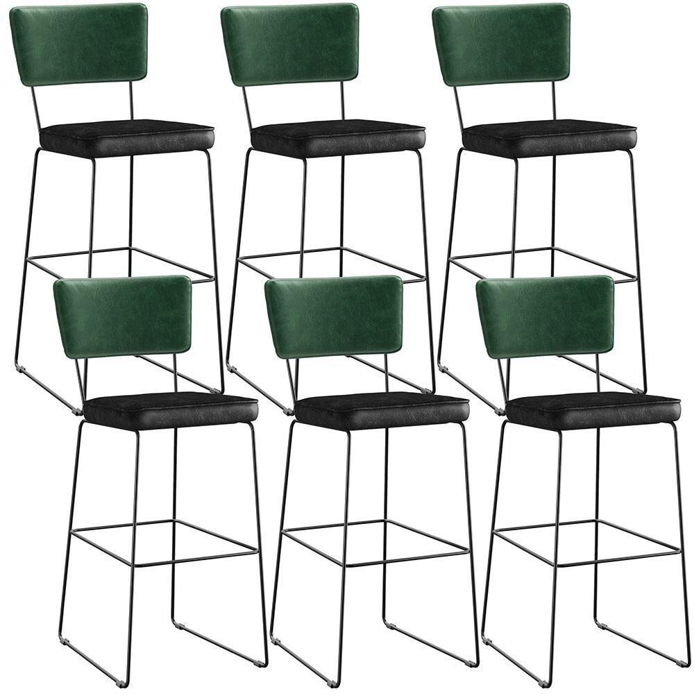 Kit 06 Banquetas Altas Allana L02 Facto Verde Musgo Preto - 1
