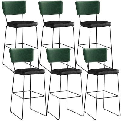 Kit 06 Banquetas Altas Allana L02 Facto Verde Musgo Preto