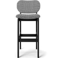 Kit 4 Banquetas Alta Betta Preto Suede Pied Poule