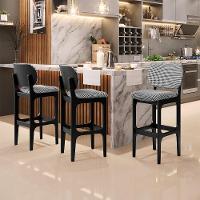 Kit 4 Banquetas Alta Betta Preto Suede Pied Poule - 8