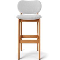 Kit 3 Banquetas Alta Betta Imbuia Linho Cinza