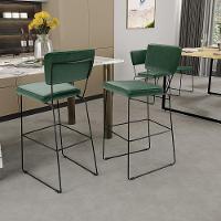 Kit 4 Banquetas Altas Base Em Aço Fixa Facto Verde Musgo - 9