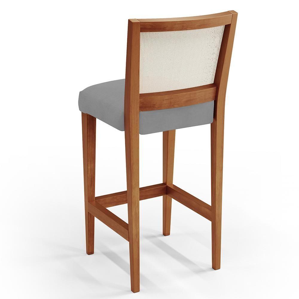 Kit 02 Banquetas Alta Encost Branco Facto Cinza - 2