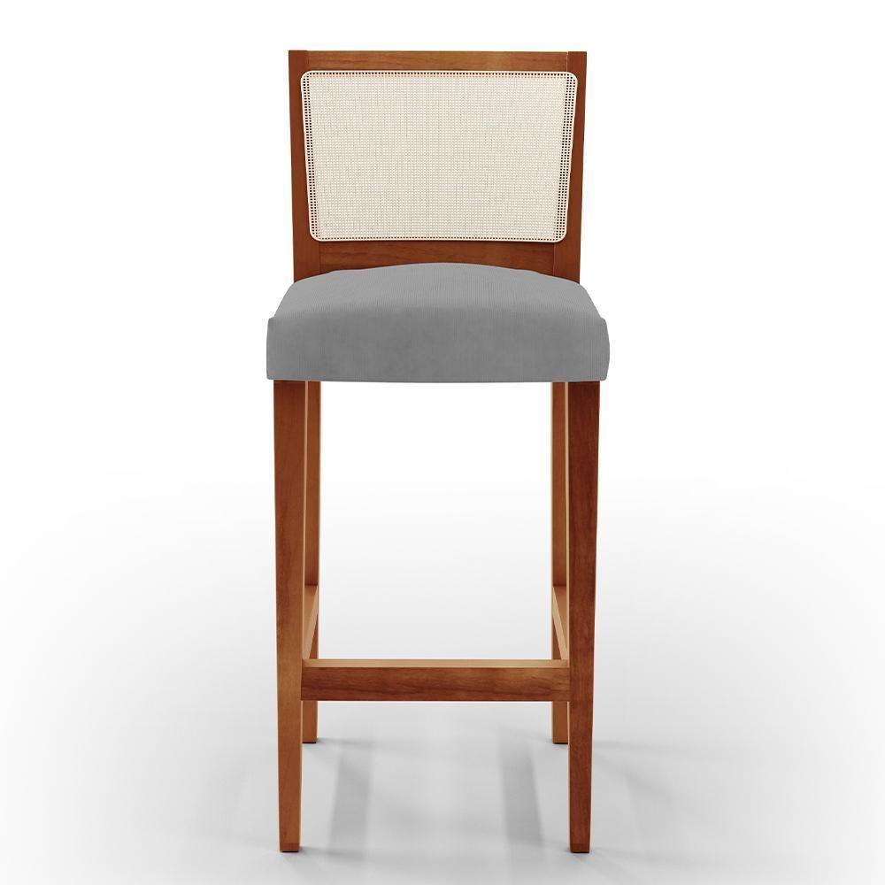 Kit 02 Banquetas Alta Encost Branco Facto Cinza - 4