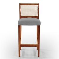 Kit 02 Banquetas Alta Encost Branco Facto Cinza