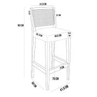 Kit 02 Banquetas Alta Encost Branco Facto Cinza - 5