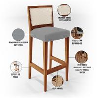 Kit 02 Banquetas Alta Encost Branco Facto Cinza - 6