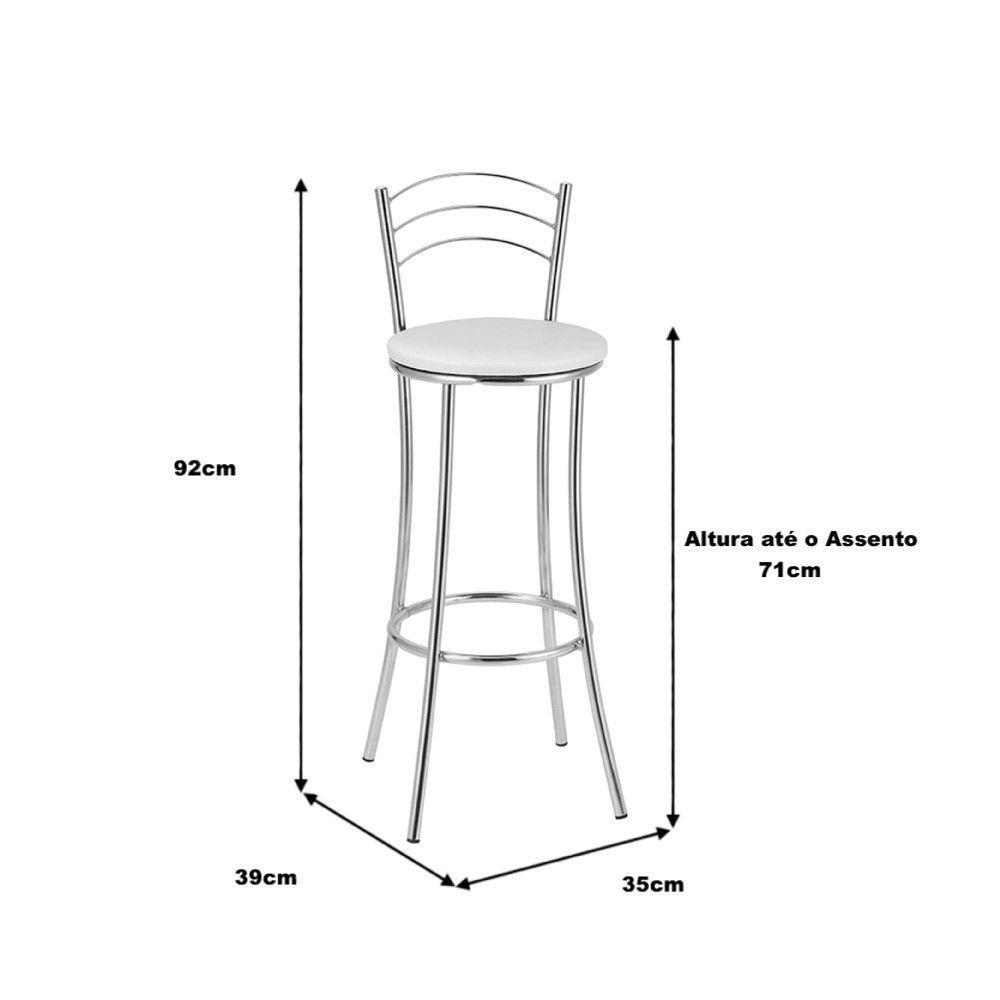 Kit 2 Banquetas Com Encosto Treparoni Branco - 2